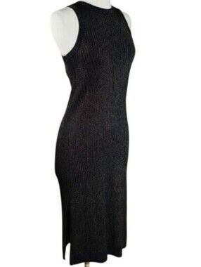Banana Republic Sweater Knit Metallic Sleeveless Midi Dress